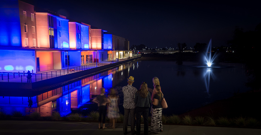 Campus community members, supporters and their families got a glimpse of three new buildings.