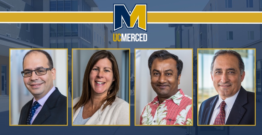 New faculty members pictured are Josué Medellìn-Azuara, Rebecca Ryals, Safeeq Khan and Reza Ehsani.