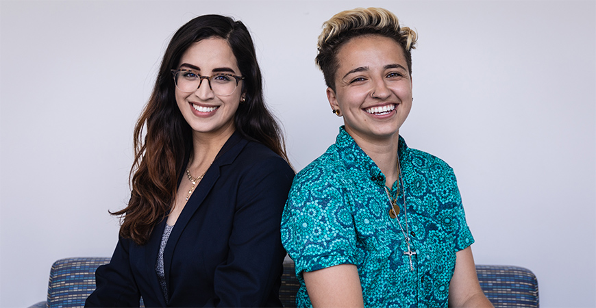 Commencement student speakers Victoria Arias and Cydney Caradonna