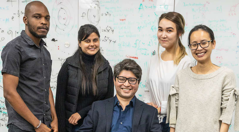 Professor Ahmed Sabir Arif is pictured with PhD students Tafadzwa Joseph Dube, Laxmi Pandey (graduated Spring 2022), Gulnar Rakhmetulla (graduated Spring 2022), and Yuan Ren.