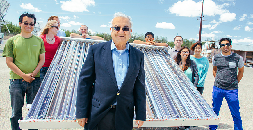 Professor Roland Winston and his student researchers