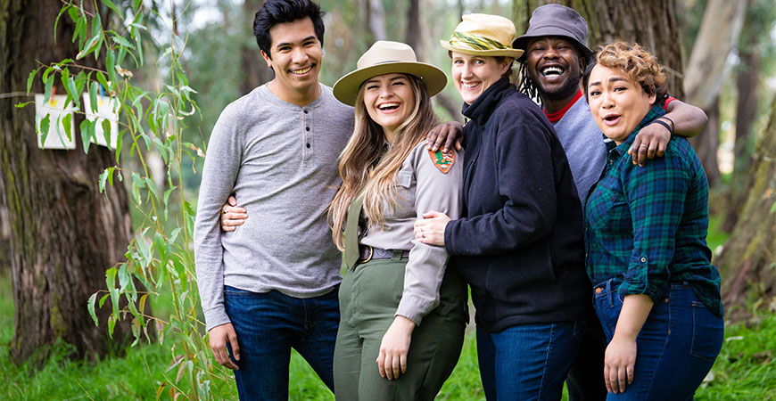 Participants in this year's production of "As You Like It" include: UC Merced student Angel Nunez, Yosemite Park Ranger Jess Rivas, local English teacher Bethy Harmelin, UC Merced faculty member Tawanda Chabikwa and UC Merced student Maria Nguyen-Cruz. 