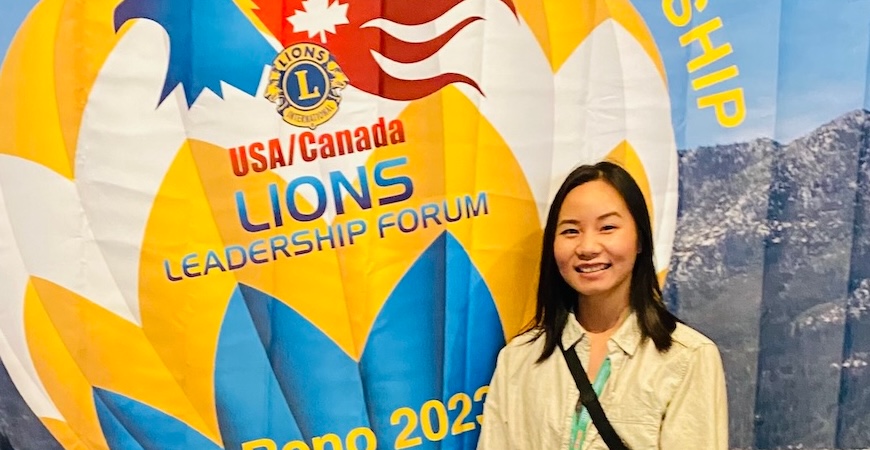 Linda Chang is pictured at a Lions Club leadership forum.