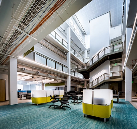 UC Merced's Downtown Campus Center was recognized for its overall sustainable design and is the first electrified building in the UC system.