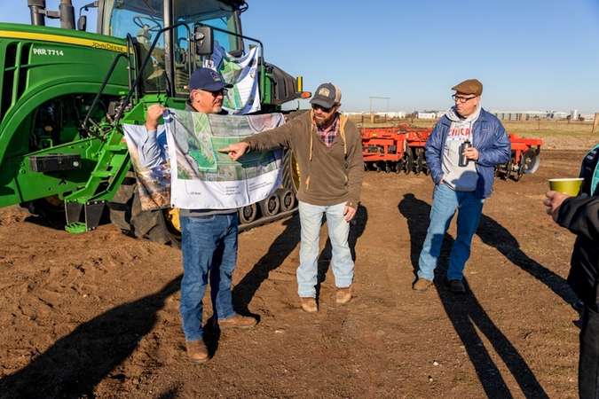 Professor Joshua Viers, coordinator Danny Royer and Professor Tom Harmon describe plans for UC Merced's smart farm. 