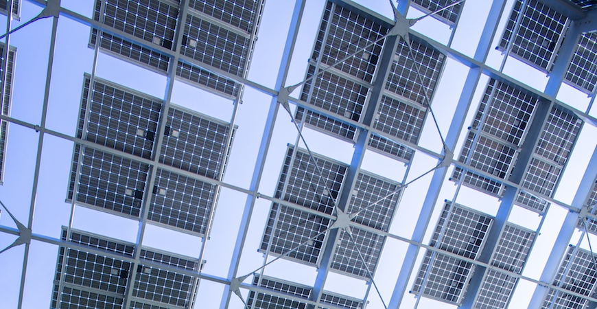 Solar panels on the UC Merced campus.